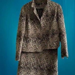 Unique Black and Brown Weave Anne Klein Skirt Suit